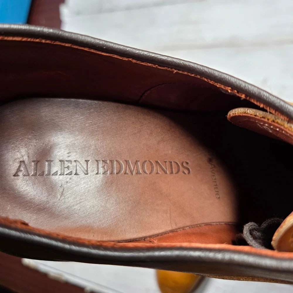 Allen Edmonds Fifth Avenue Oxford Cap Toe Men 10 D Walnut Leather Dress Shoes